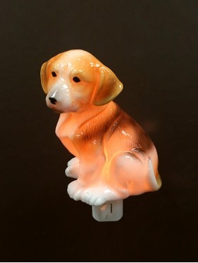 Porcelain Dog Night Light with Gift Box